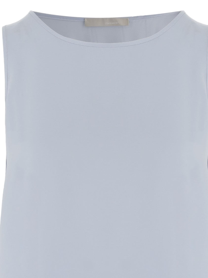 Allude Light Blue Stretch Silk Tank Top