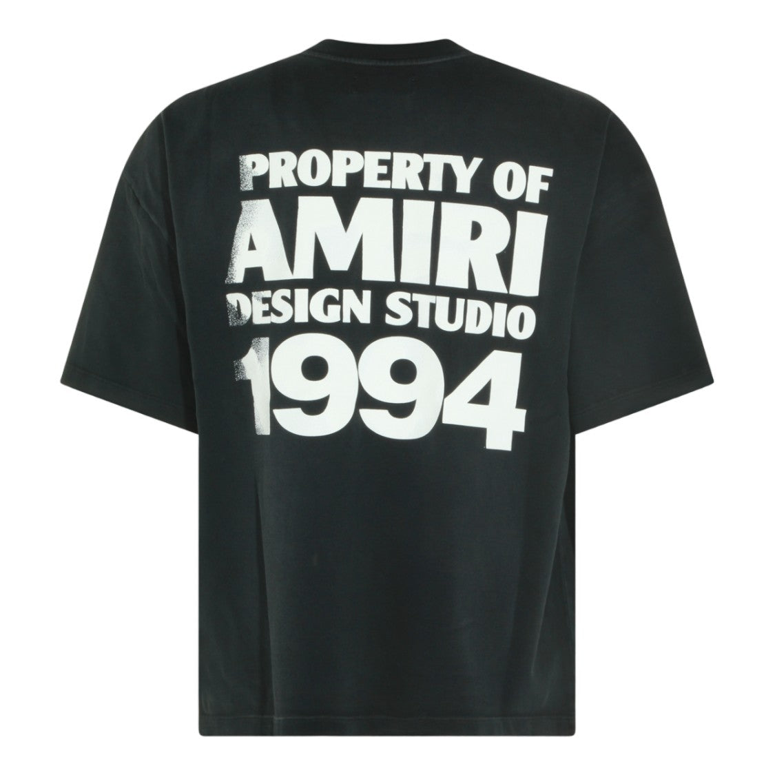 Amiri Short-Sleeve Black T-Shirt With Distressed Typography