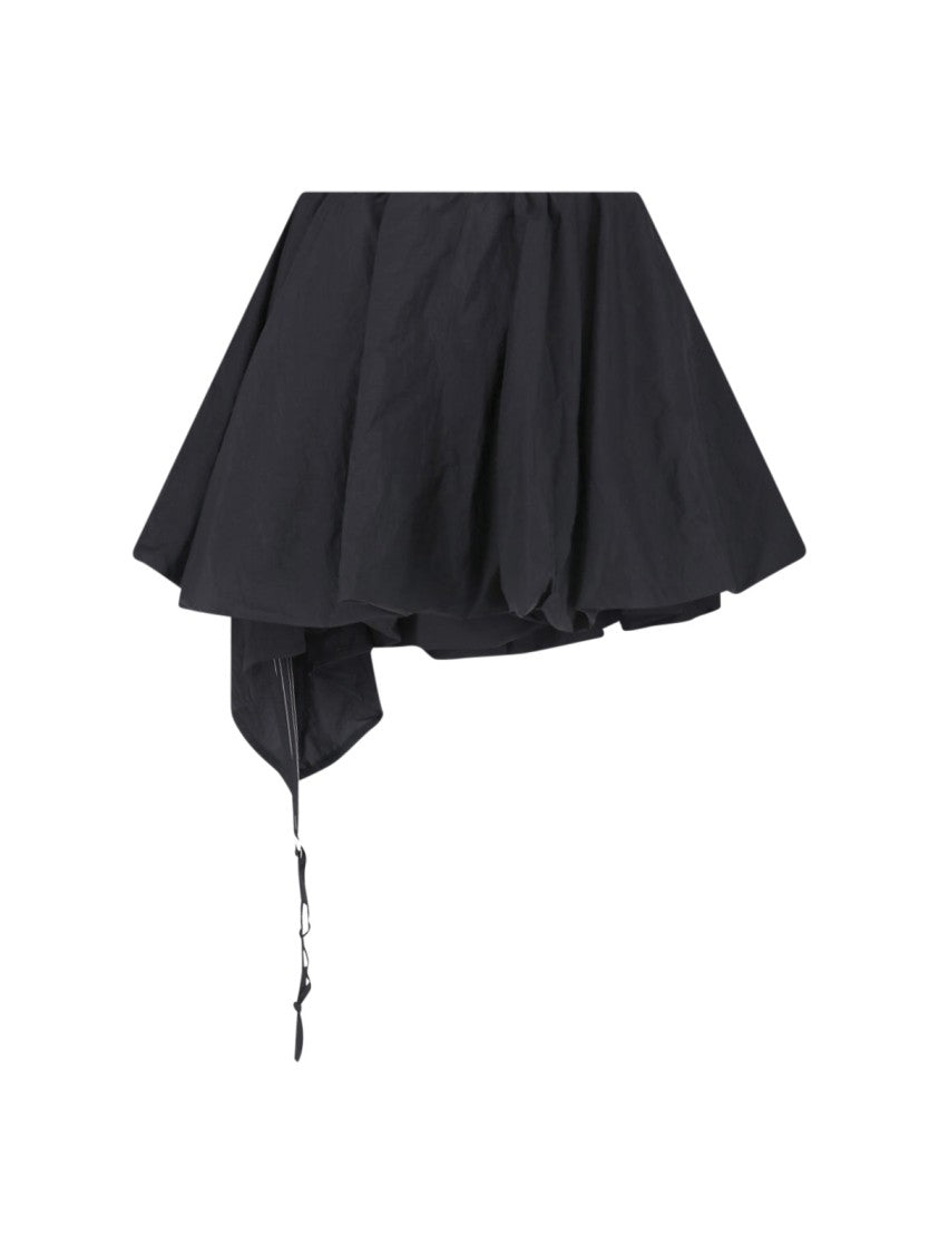 Y-3 Black Balloon Asymmetrical Skort Skirt
