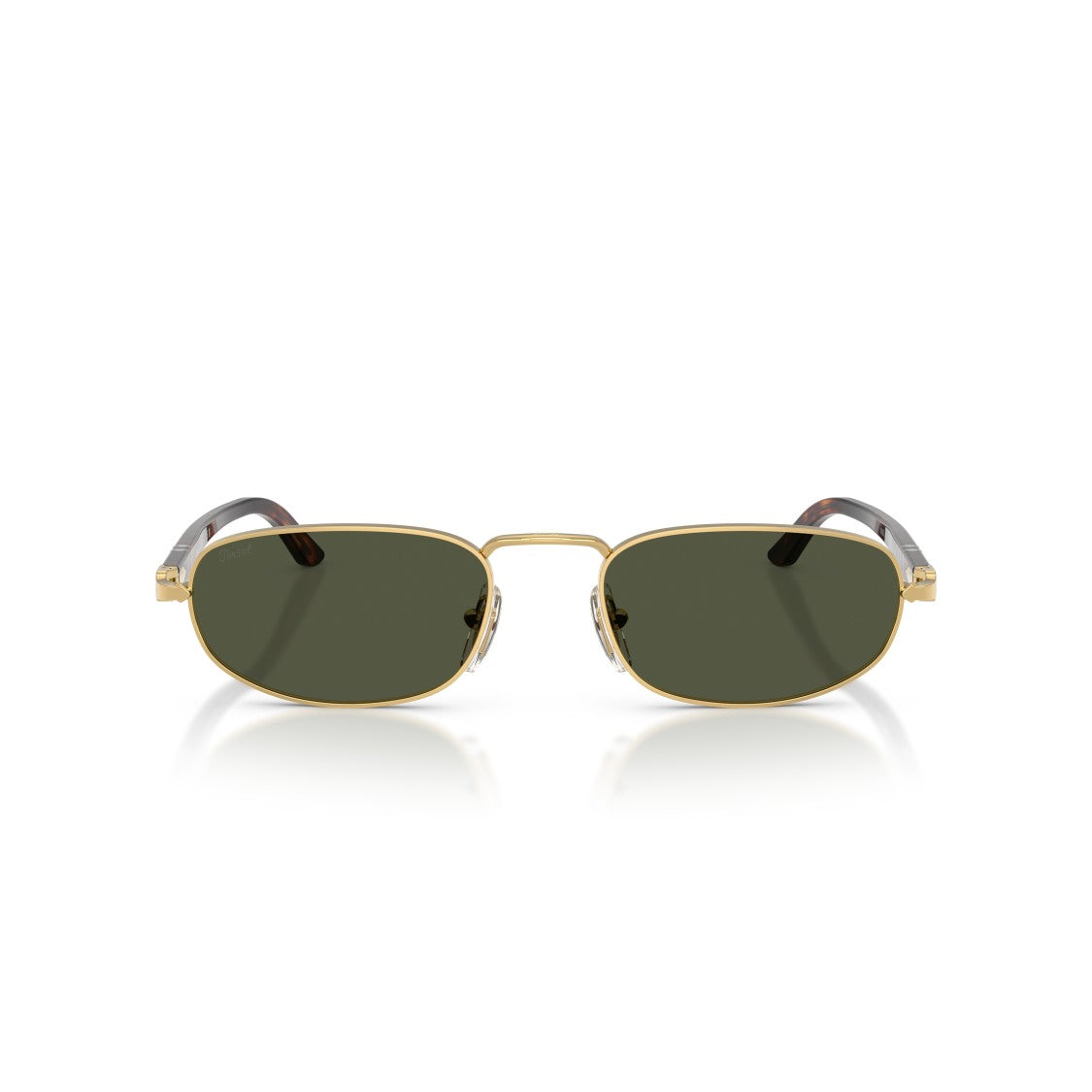 Persol 0Po1028s Rectangular Gold Frame Sunglasses With Tortoiseshell Temples