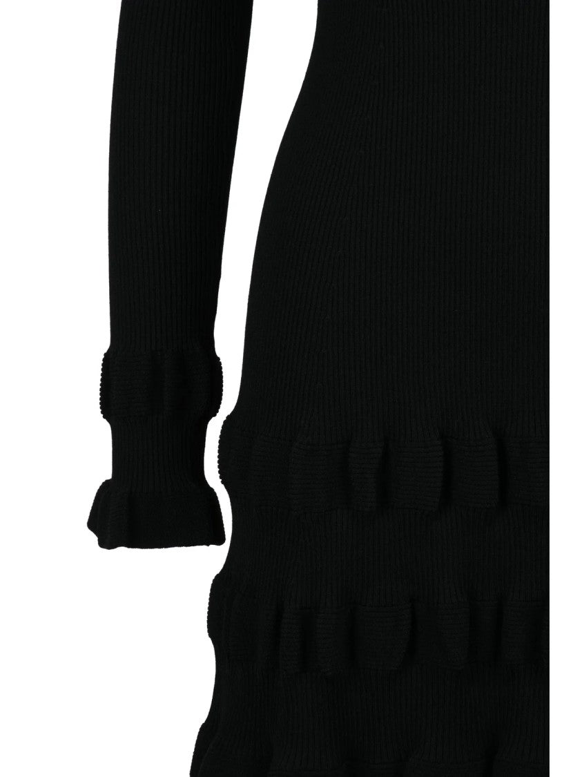 Mo5ch1no Jeans Black Viscose-Blend Fitted Knit Dress