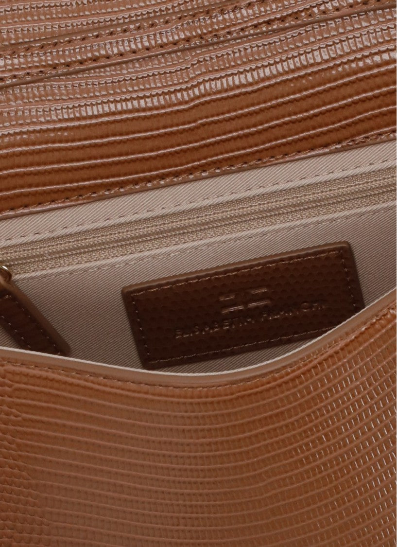 Elisabetta Franchi Rectangular Shoulder Bag With Lizard Effect