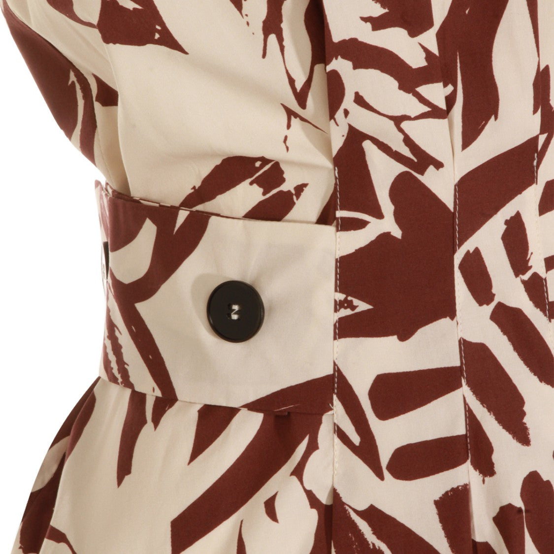 Antonelli Firenze Sleeveless Midi Dress With Abstract Leaf Print