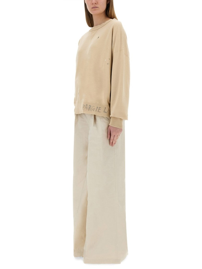 Maison Margiela High-Waisted Wide-Fit Pants With Pleated Detailing