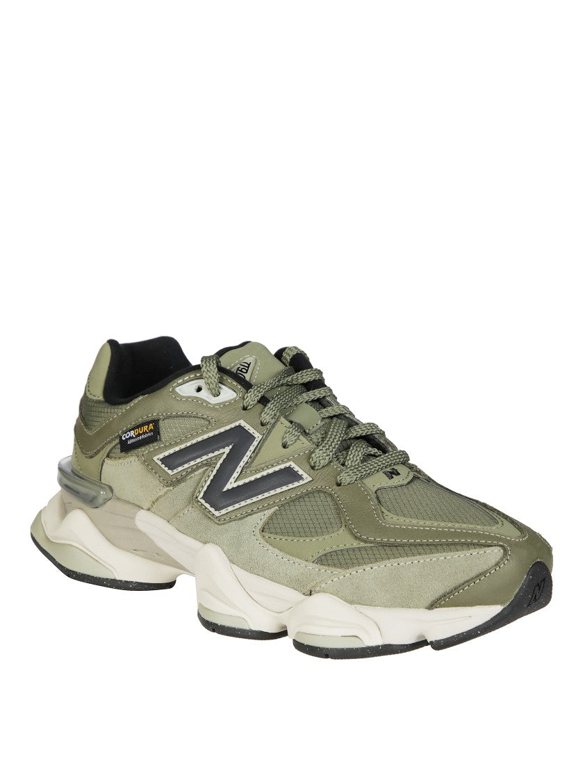 New Balance Layered Olive Green Sneakers With Chunky Sole And Signature Logo