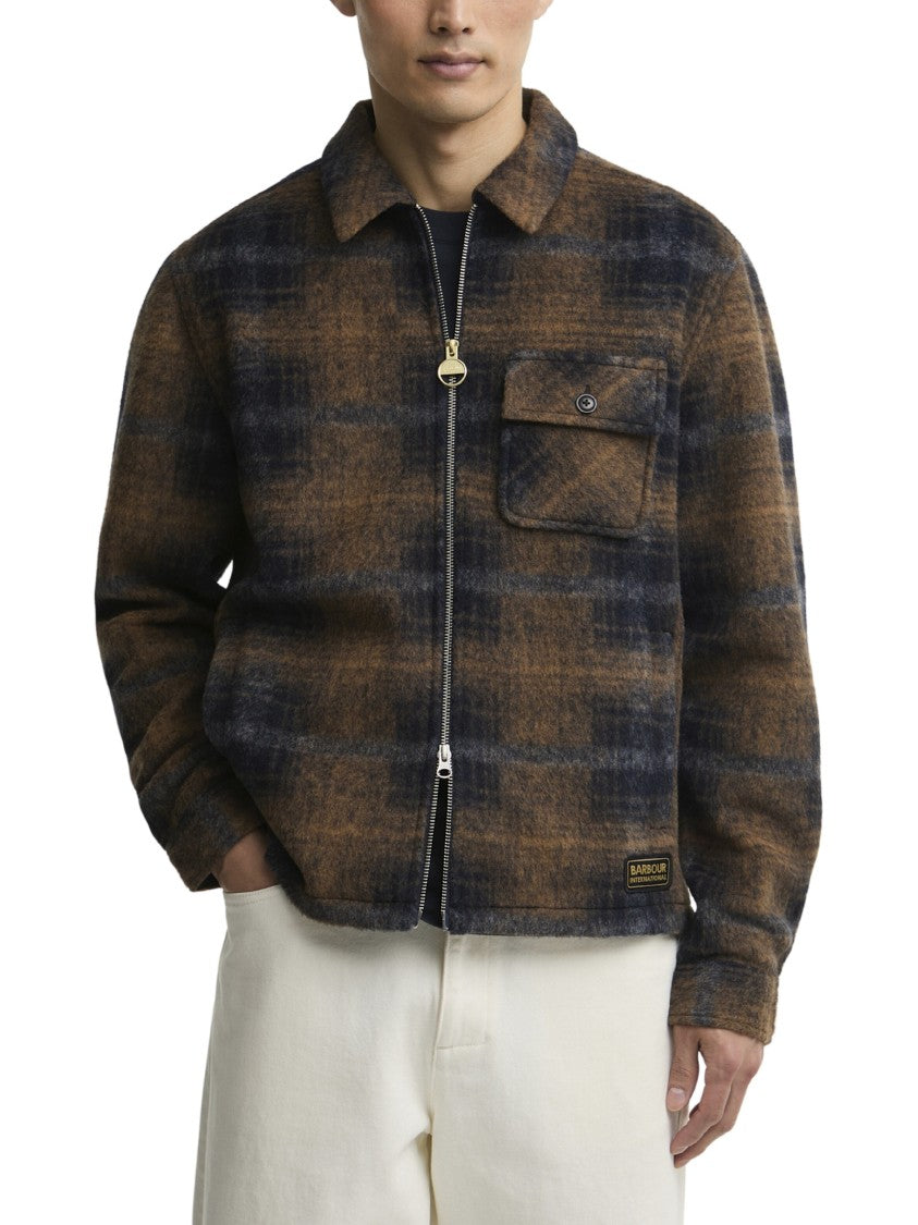 Barbour Check-Pattern Zip-Up Jacket