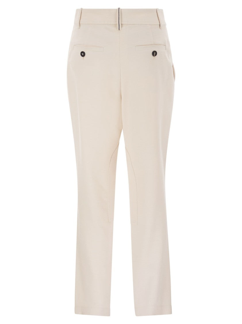 Brunello Cucinelli Stretch Viscose-Wool Twill Equestrian Trousers