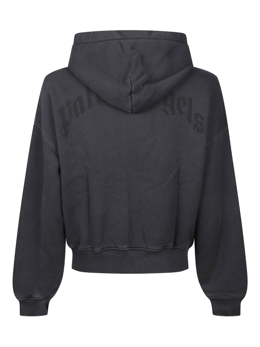 Palm Angels Hooded Sweatshirt With Zip With Logo