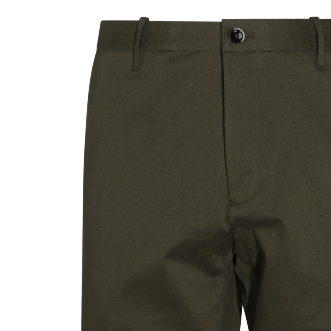 Nine In The Morning Green Tailored Button Closure Structured Straight-Leg Pants