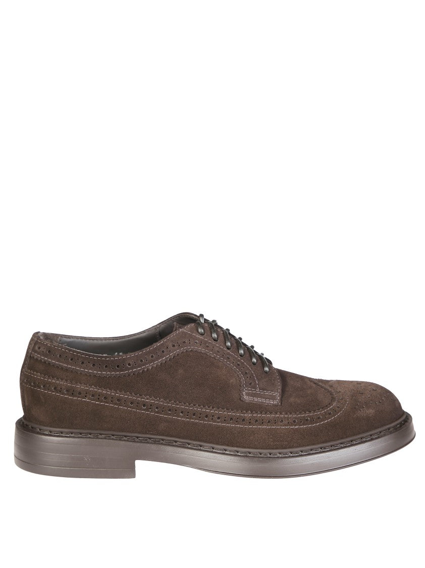 Doucal's Classic Wingtip Derby Shoe In Rich Suede