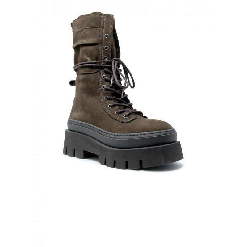 Copenhagen F5cph691 Nabuc Chocolate Lace Up Mid Boots