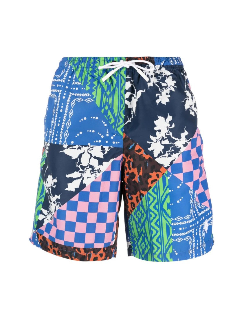 Marcelo Burlon Mix&Match Patchwork Swim Shorts