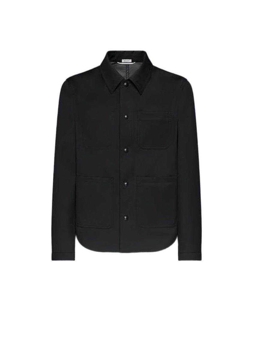 Thom Browne Black Wool Jacket With Classic Collar And Structured Silhouette