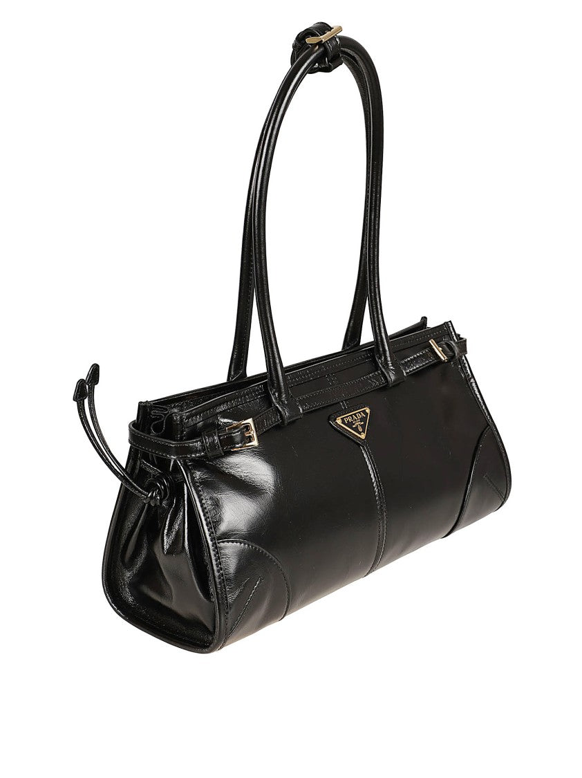 Prada Rectangular Handbag With Glossy Leather