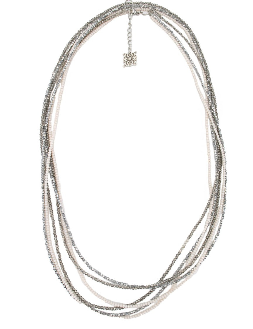 Panicale Layered Diamond Necklace With Silver