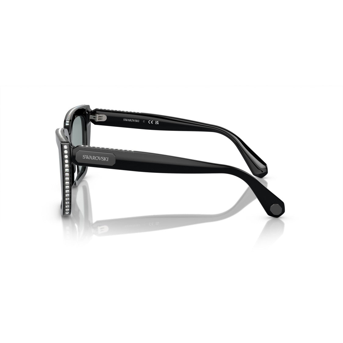 Swarovski 0Sk6013 Oversized Square Frame Sunglasses With Crystal Embellishments