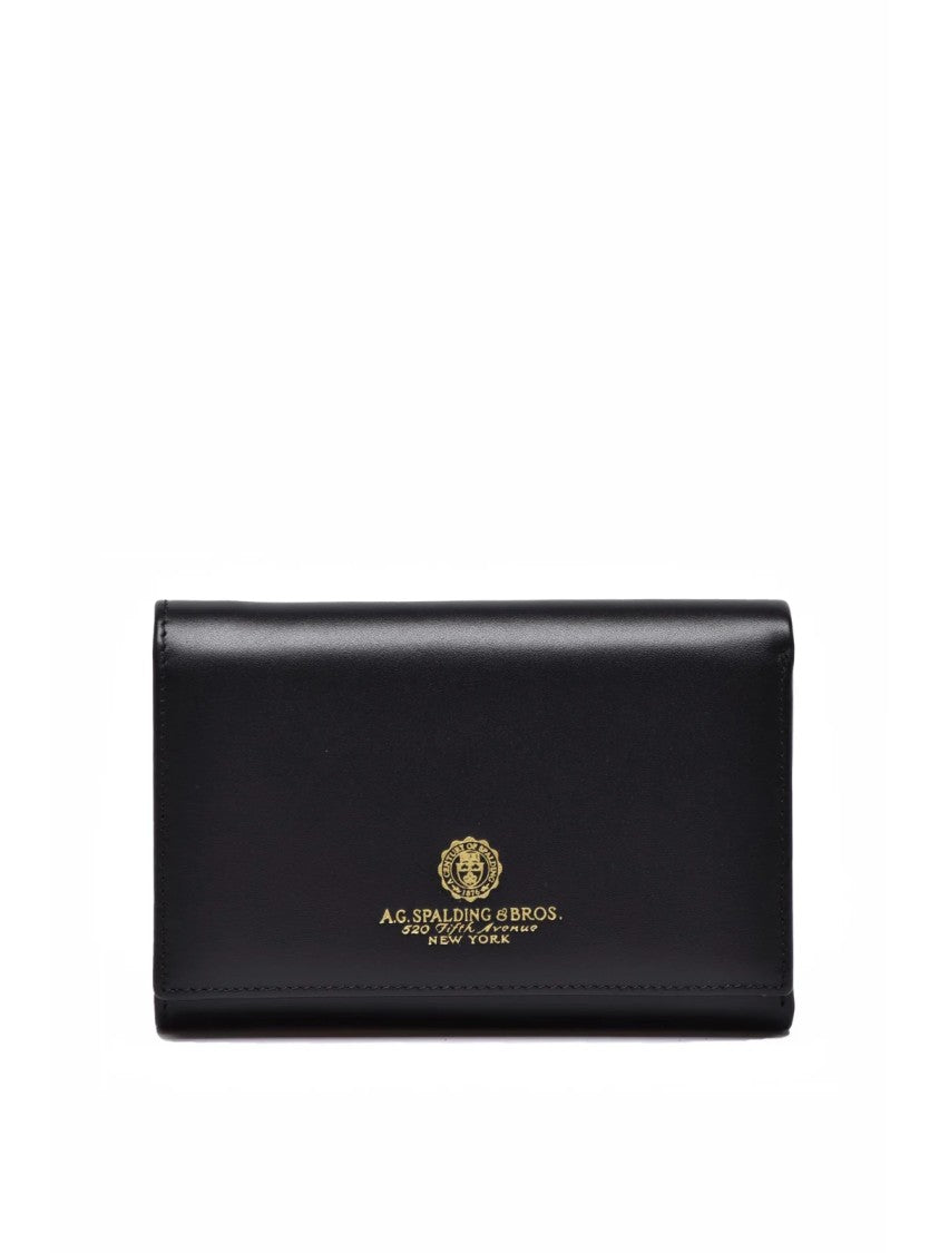 A. G. Spalding & Bros. Black Tri-Fold Embossed Leather Wallet