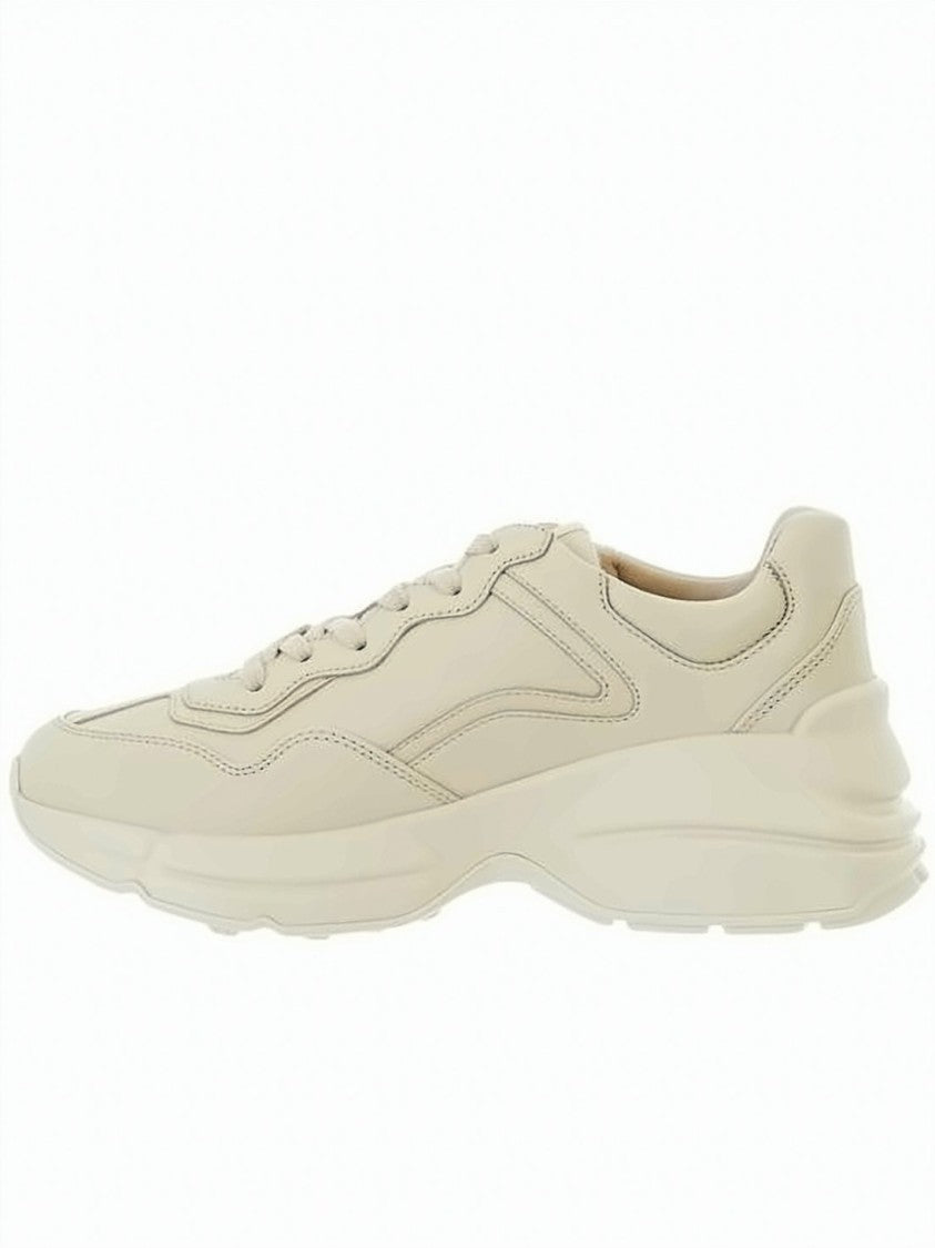 Gucci Chunky Creamy Beige Sneakers With Embossed Logo
