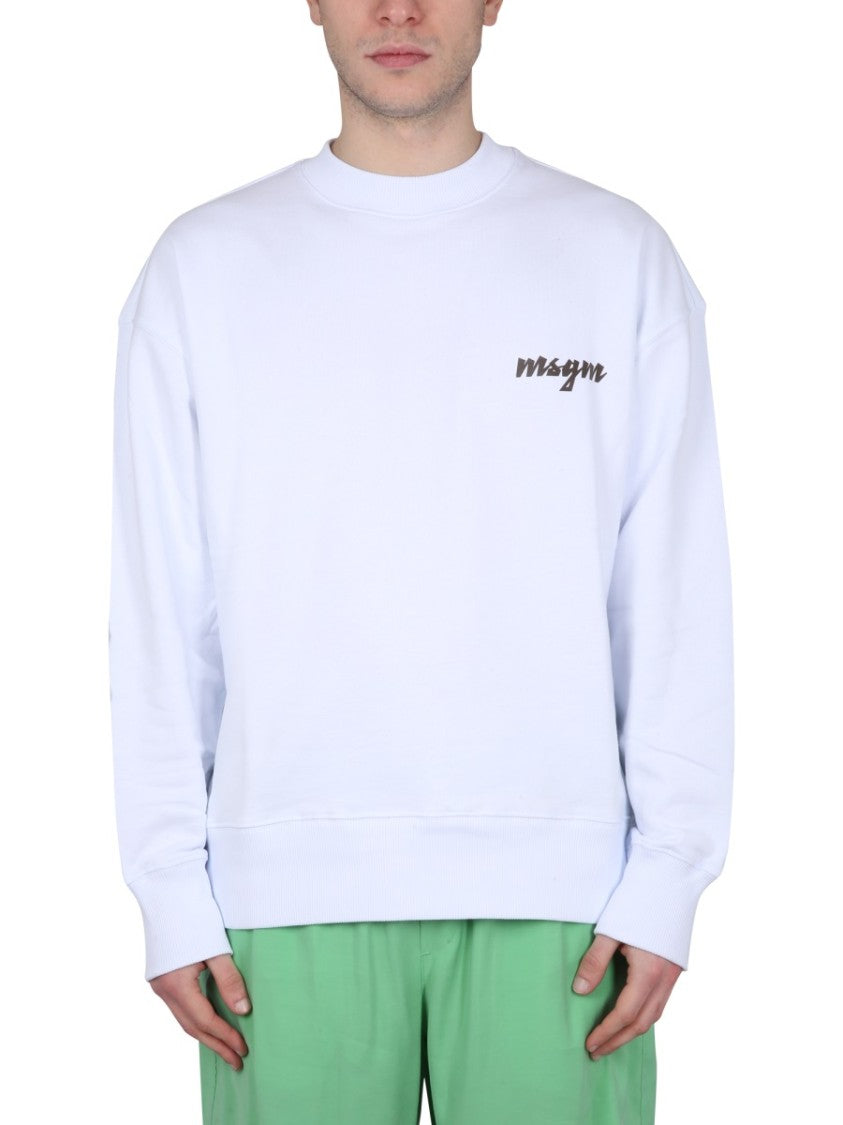 Msgm Crewneck Sweatshirt With Logo