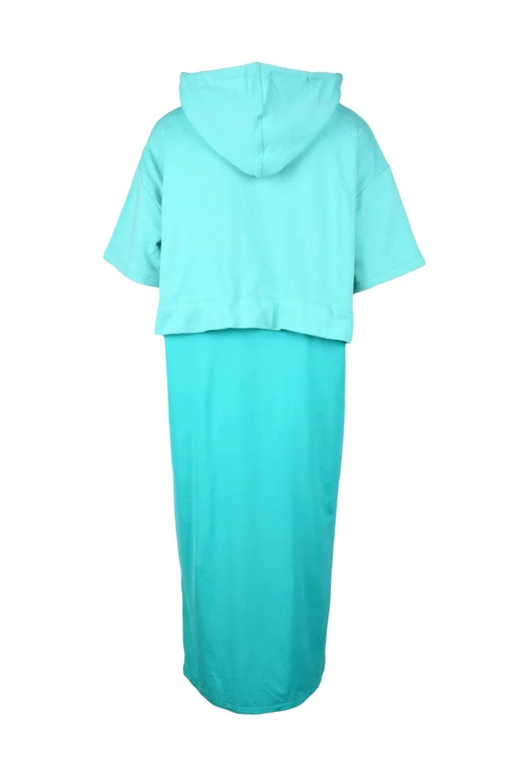 Semi Couture Aqua Hooded Polyamide Dress