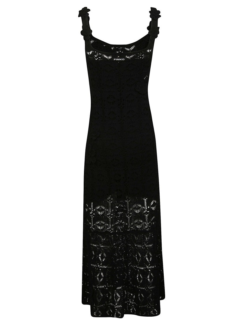 Pinko Juncus Intricate Lace Cotton Midi Dress