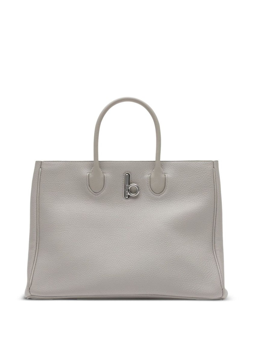 Burberry Structured Grey Bag With Textured Finish