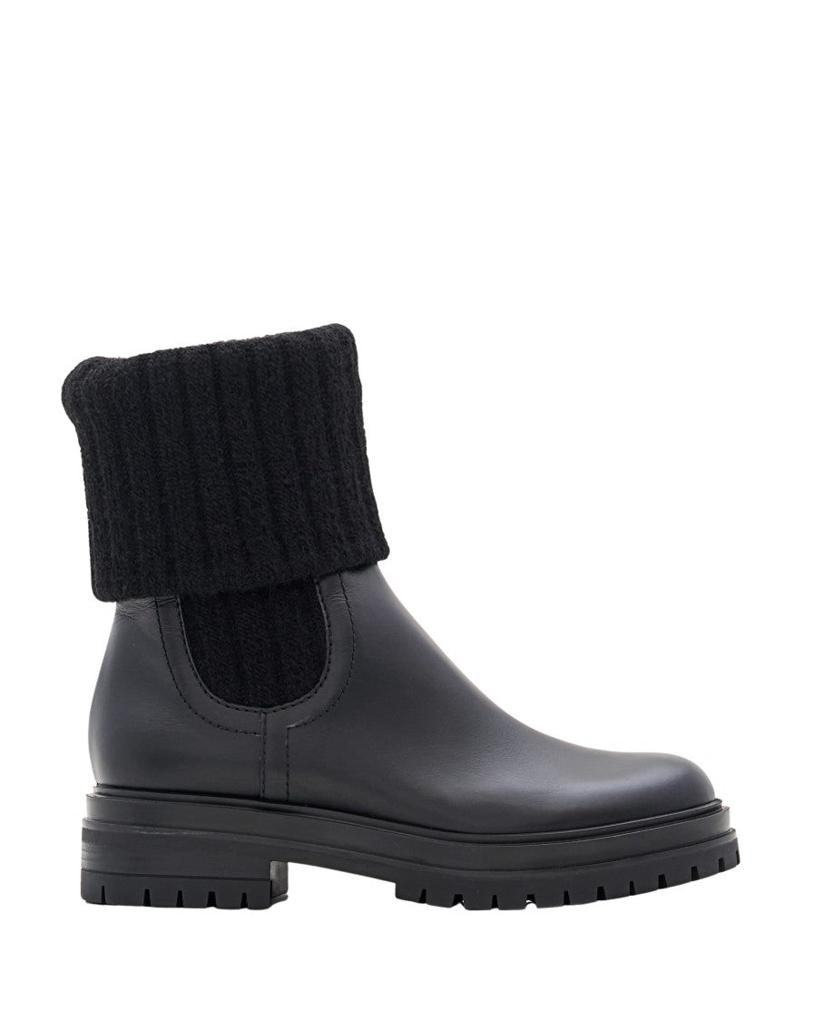 Gianvito Rossi Calf And Knit Ankle Boots