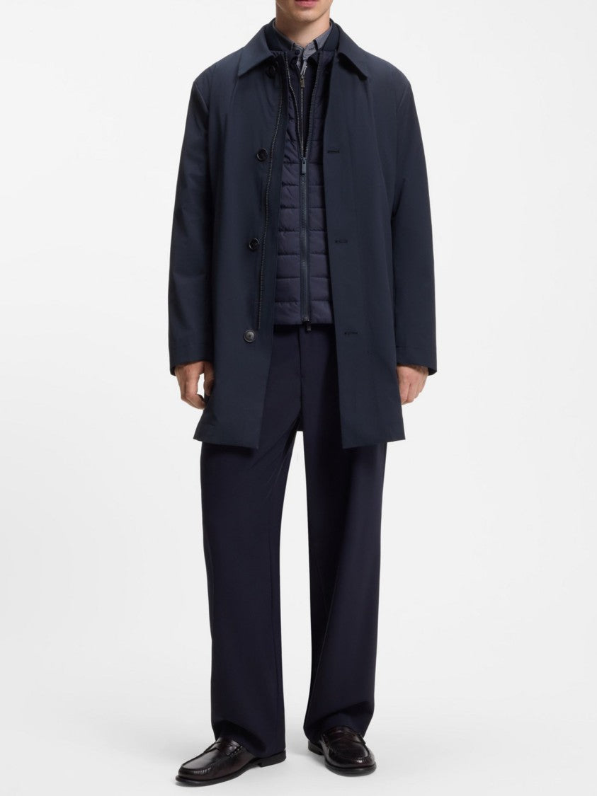 Hugo Boss Regular Fit Coat With Classic Collar And Minimalist Design