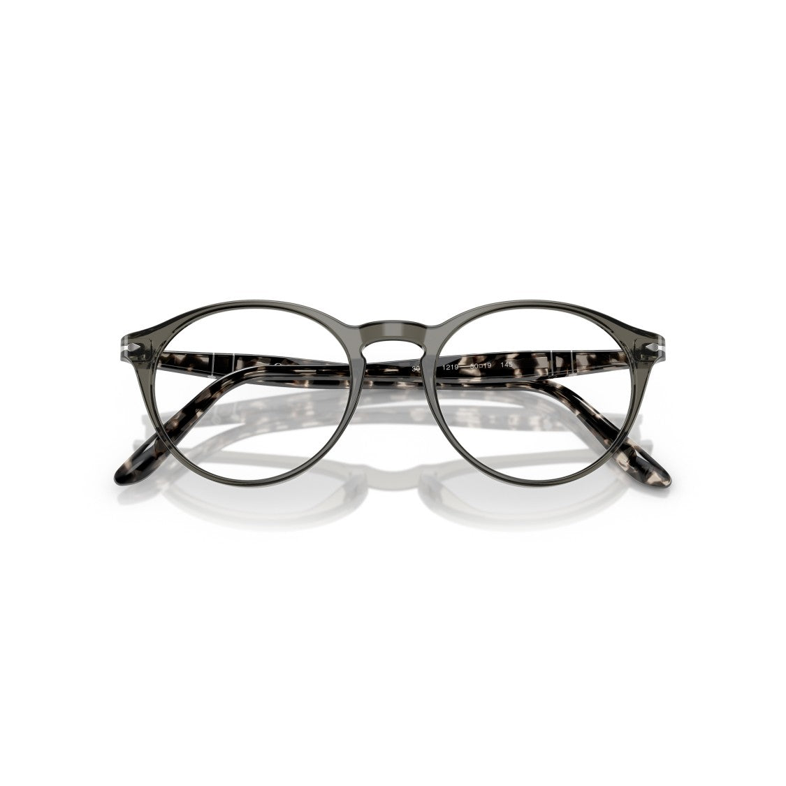 Persol 0Po3092v Rounded Acetate Eyeglasses With Patterned Temples