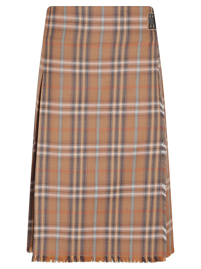 Burberry Knee-Length Wool Skirt