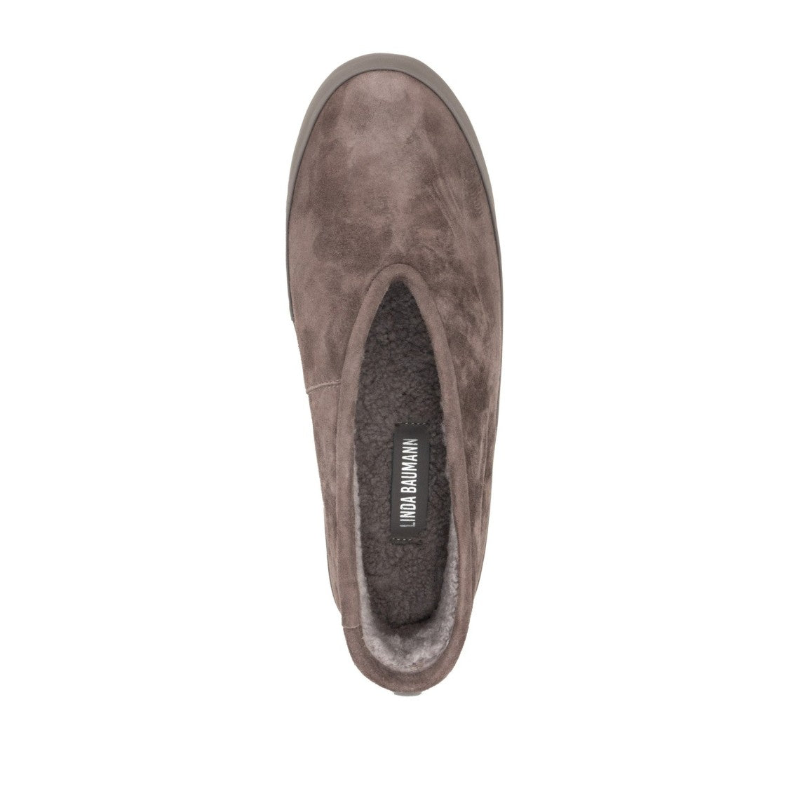 Linda Baumann Brown Fur-Lined Suede Loafers