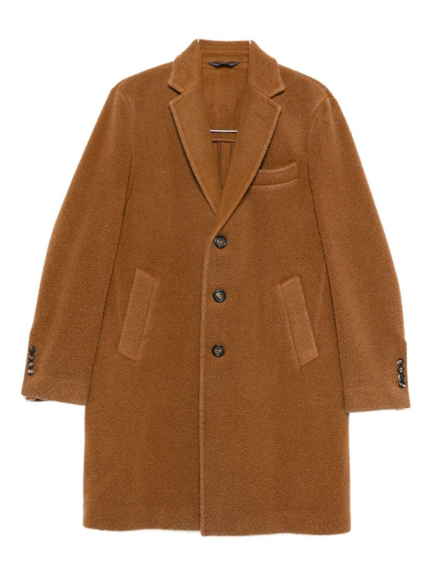 Circolo 1901 Tailored Brown Overcoat With Classic Notch Lapels