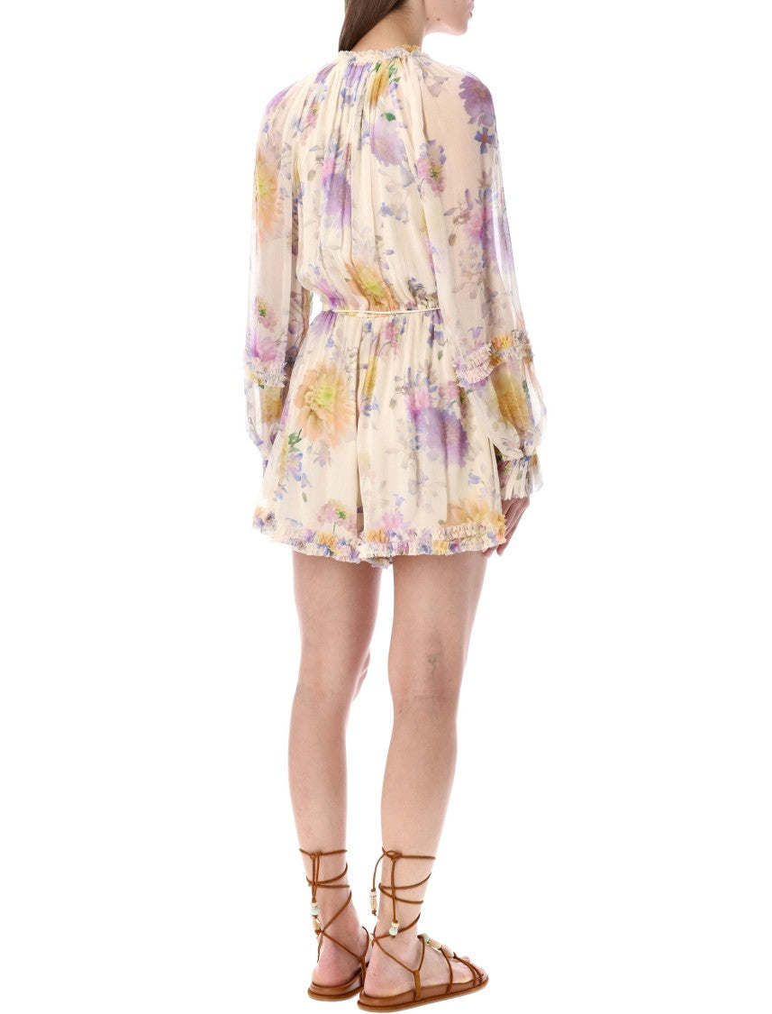 Zimmermann Luna Ruffled Floral Playsuit