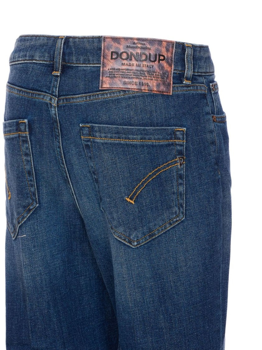 Dondup Timeless Blue Denim Jeans With Cuffed Hems