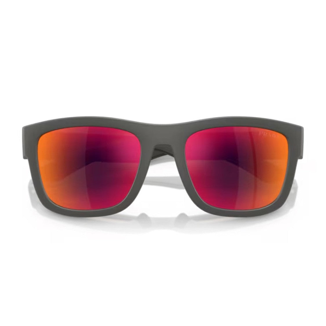 Prada Linea Rossa Grey Argento Ps 01Zs Nylon Rectangular Sunglasses