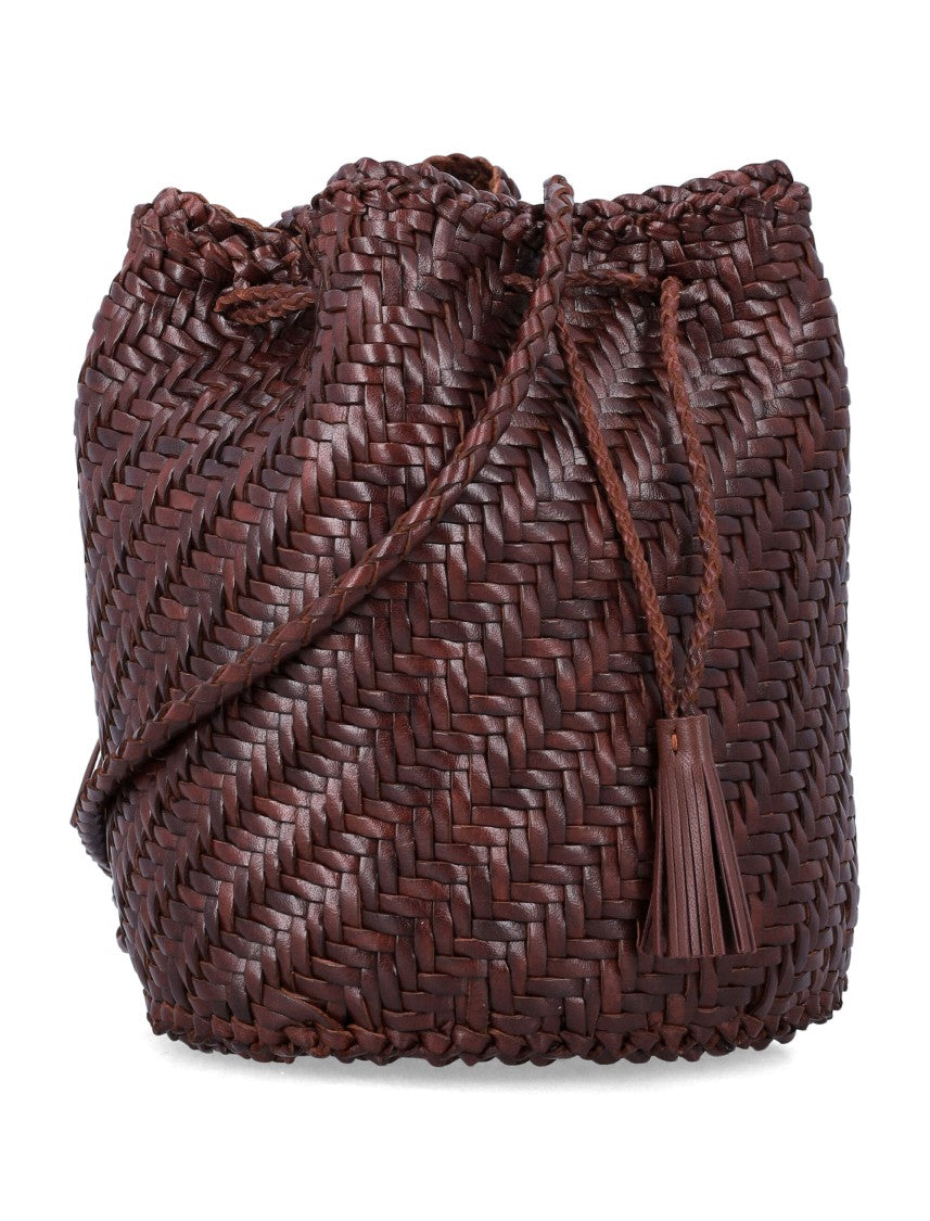 Dragon Diffusion Pompom Artisanal Woven Bucket Bag