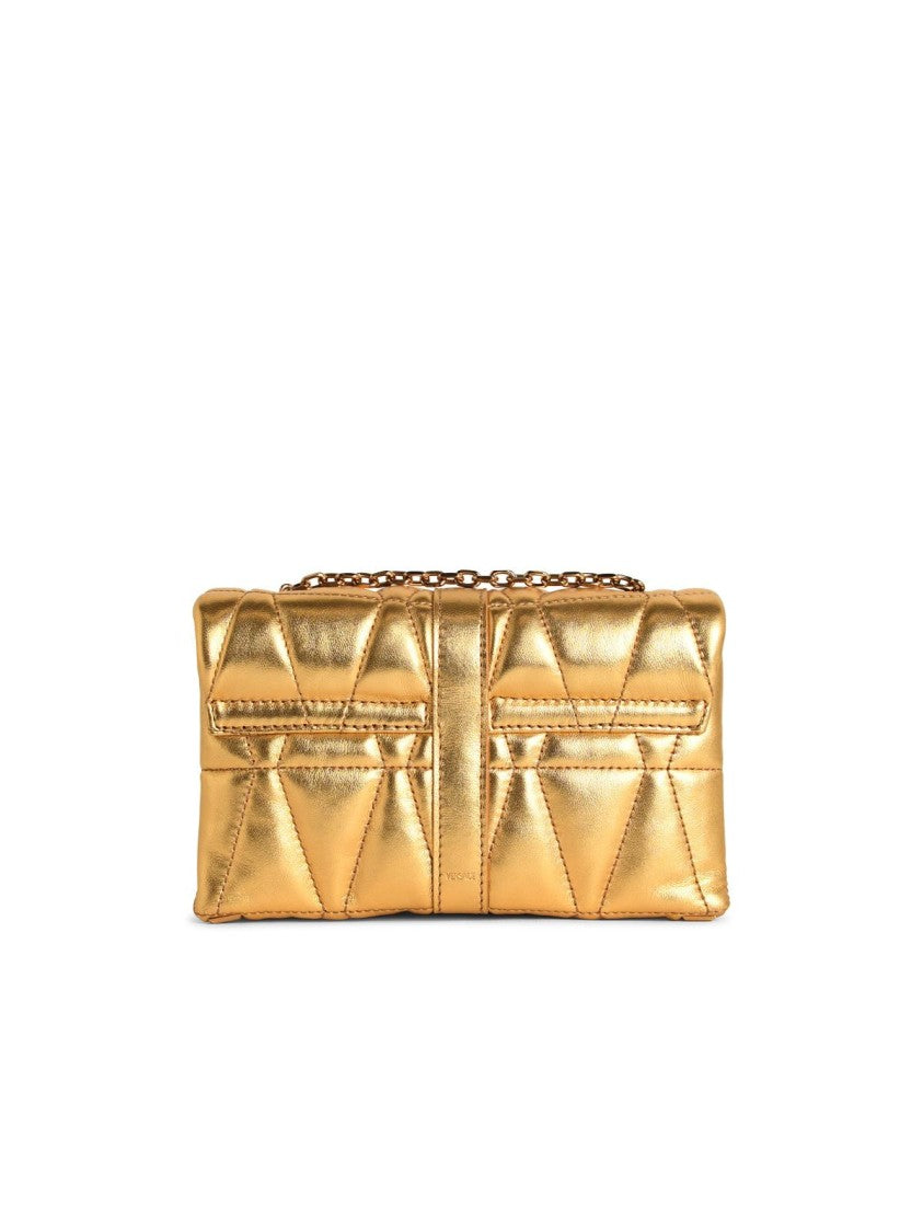 Versace 'Kleio' Mini Bag In Gold Nappa Leather