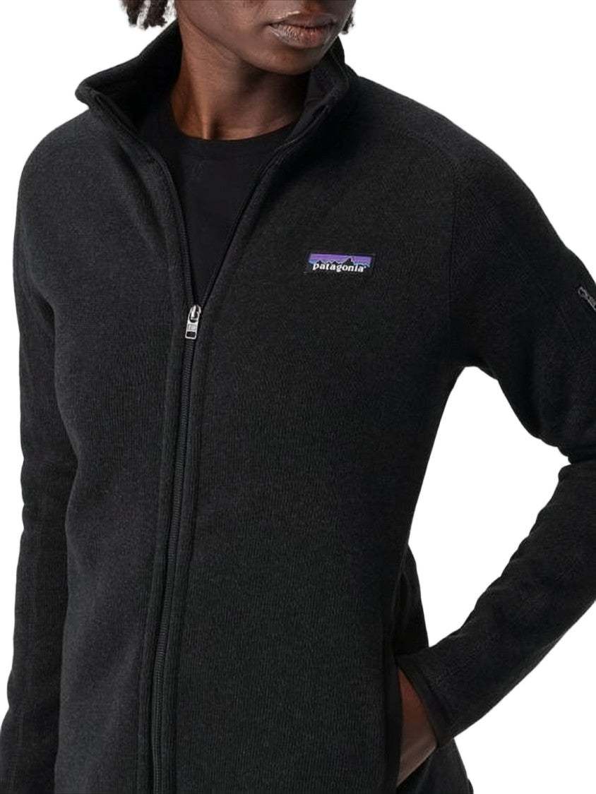 Patagonia High-Collar Black Jacket With Full Front Zipper
