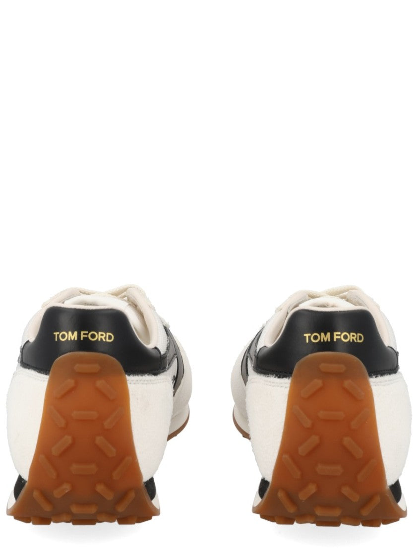Tom Ford Mick Off-White Leather-Blend Sneakers