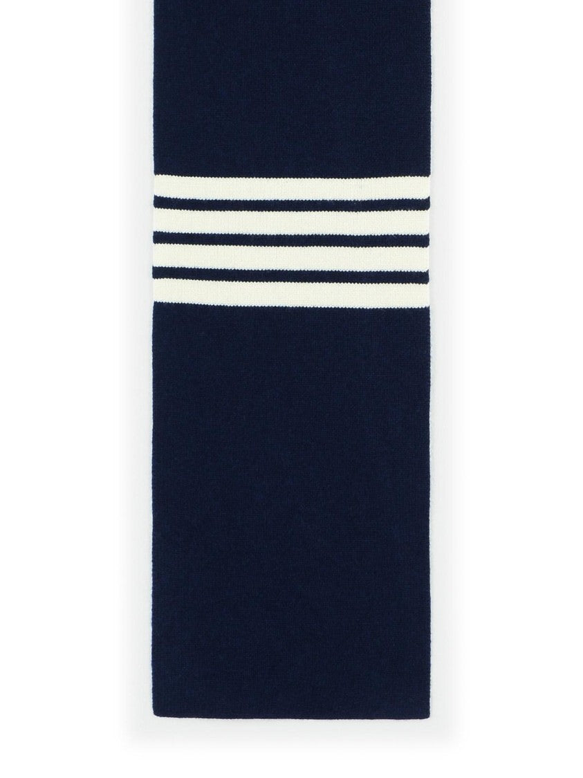 Thom Browne '4 Bar' Navy Cashmere Scarf