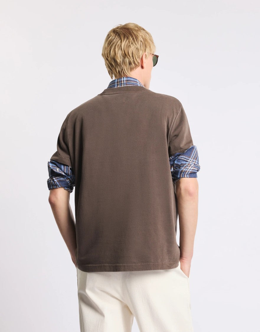 Fay Minimalist Light Brown T-Shirt With Timeless Appeal