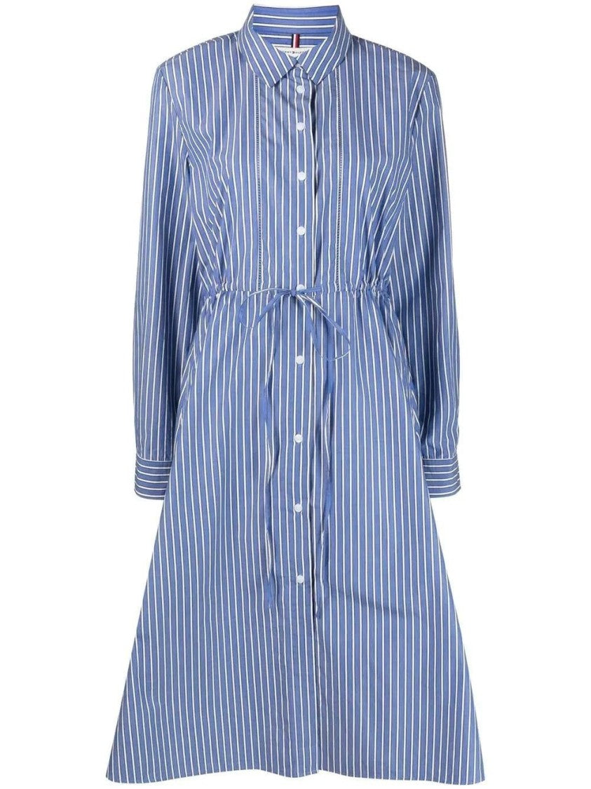 Tommy Hilfiger Multicolour Stripe Midi Shirt-Dress With Flattering Silhouette