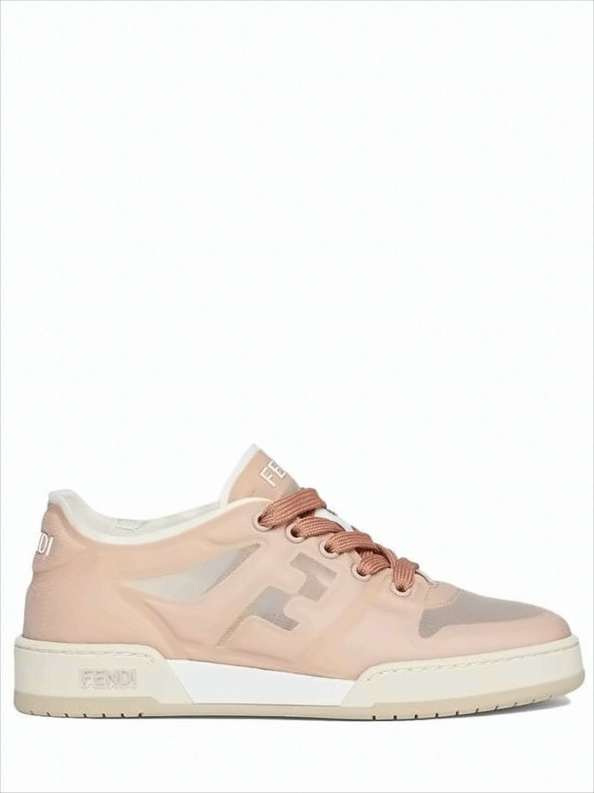 Fendi Translucent Mesh Low-Top Sneakers With Branded Accents