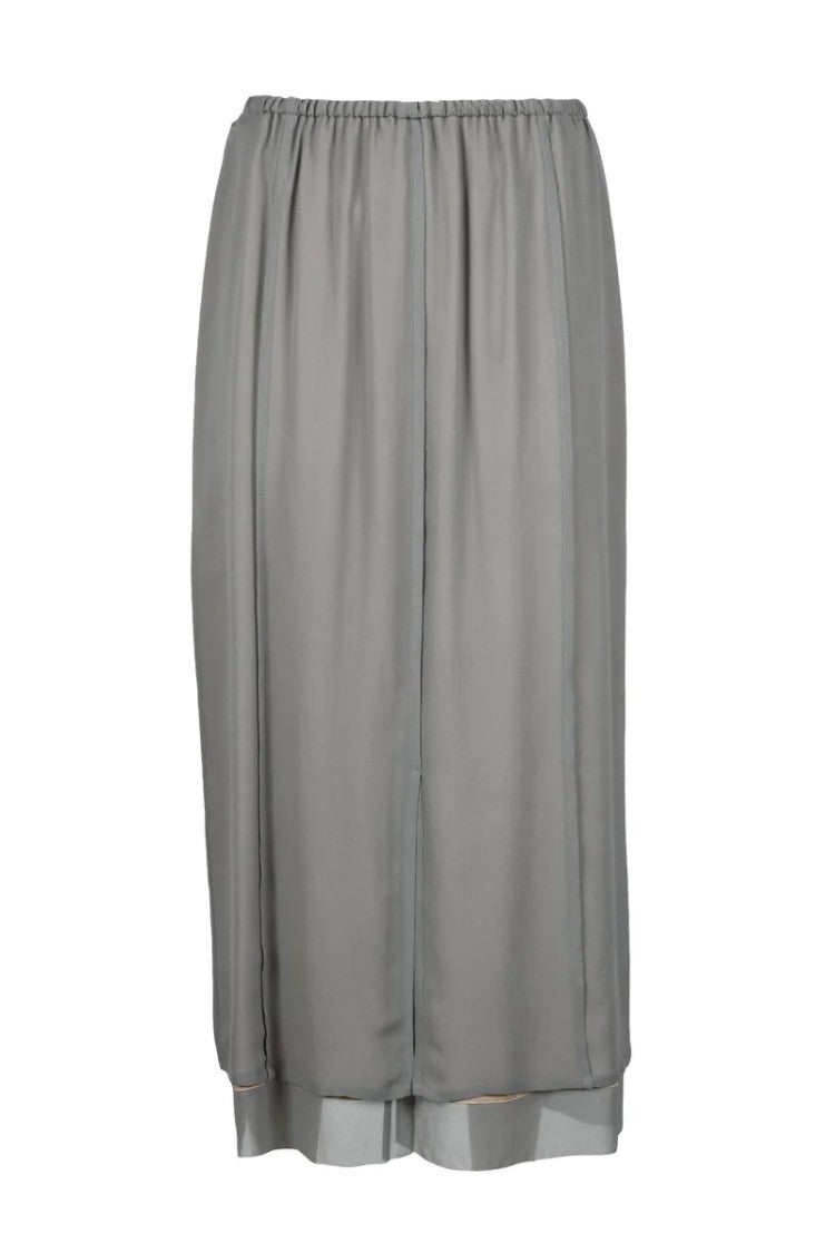 Alysi Long Silk Skirt - Grey