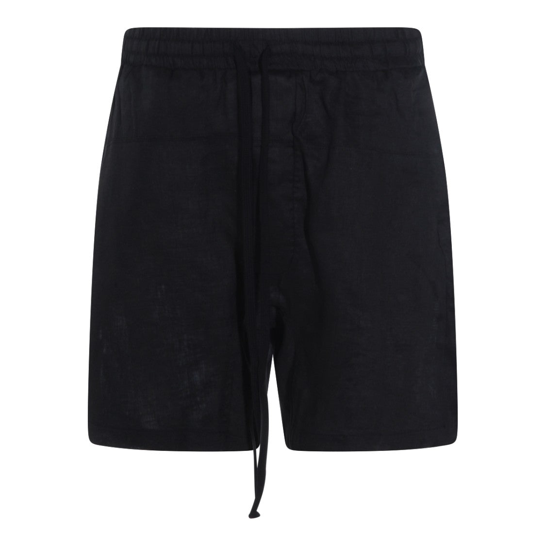 Thom Krom Black Linen Elasticated Waistband Shorts