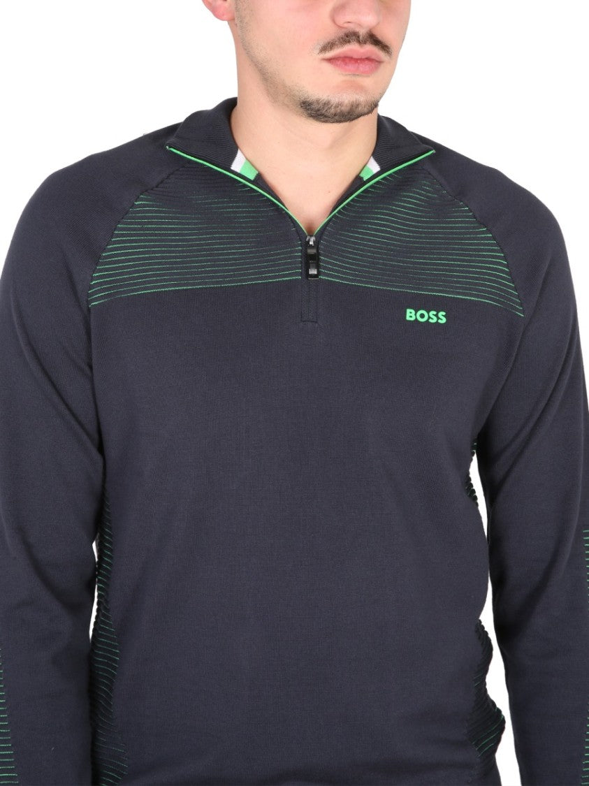 Boss High Neck Half-Zip Turtleneck