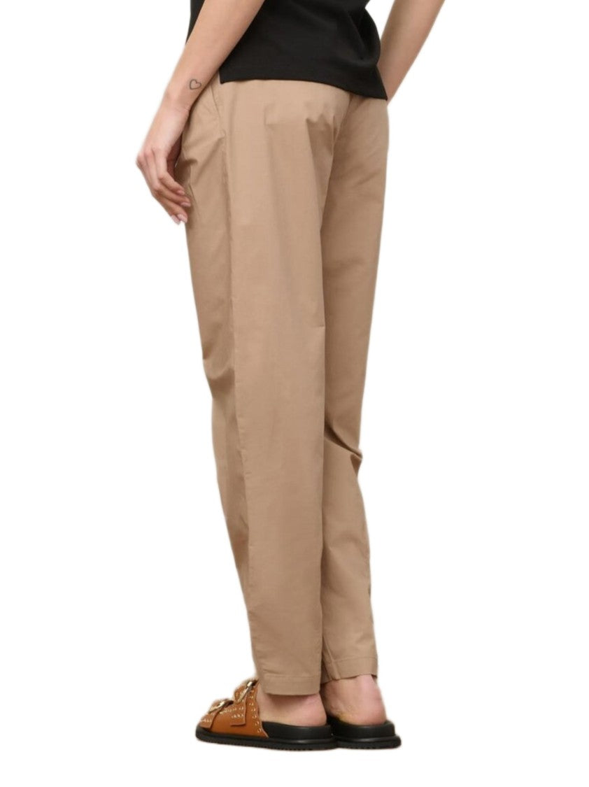 Blauer Beige Trousers With Double Pleats And Tapered Leg