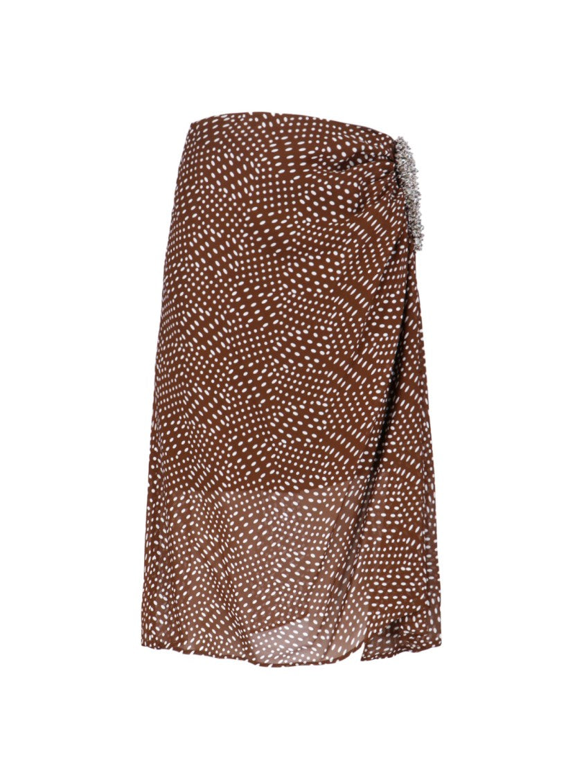 Dries Van Noten Midi Skirt With Irregular Polka Dot Print
