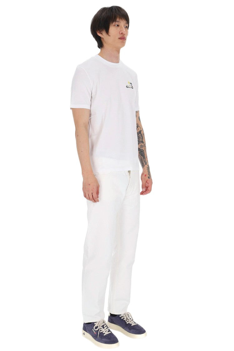Jacob Cohen White Convertible Car Cotton T-Shirt