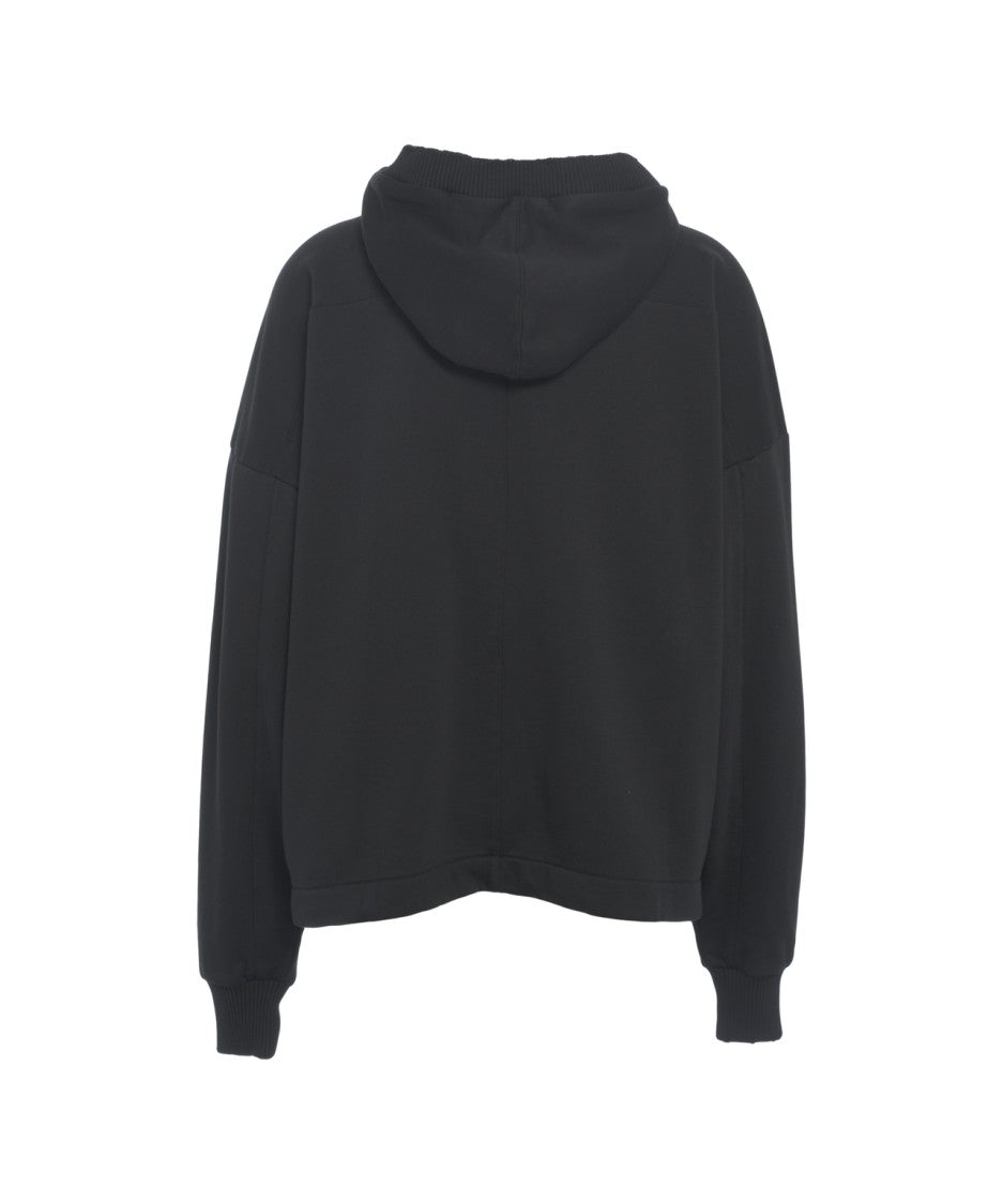 Thom Krom Cropped Oversized Hoodie With Distressed Details
